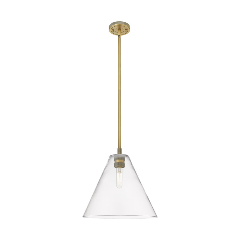 Kehlani - Luminaire suspendu 1 tige Berkshire, H 38,75 po x l 12 po x P 12 po, Laiton brossé