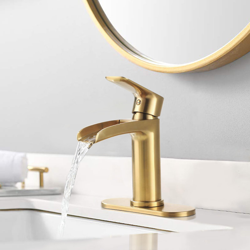 Robinet de salle de bain à un trou, Or brossé