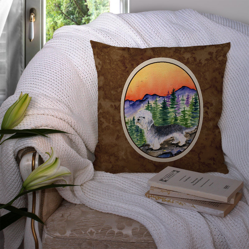 Coussin décoratif intérieur/extérieur dandie dinmont terrier