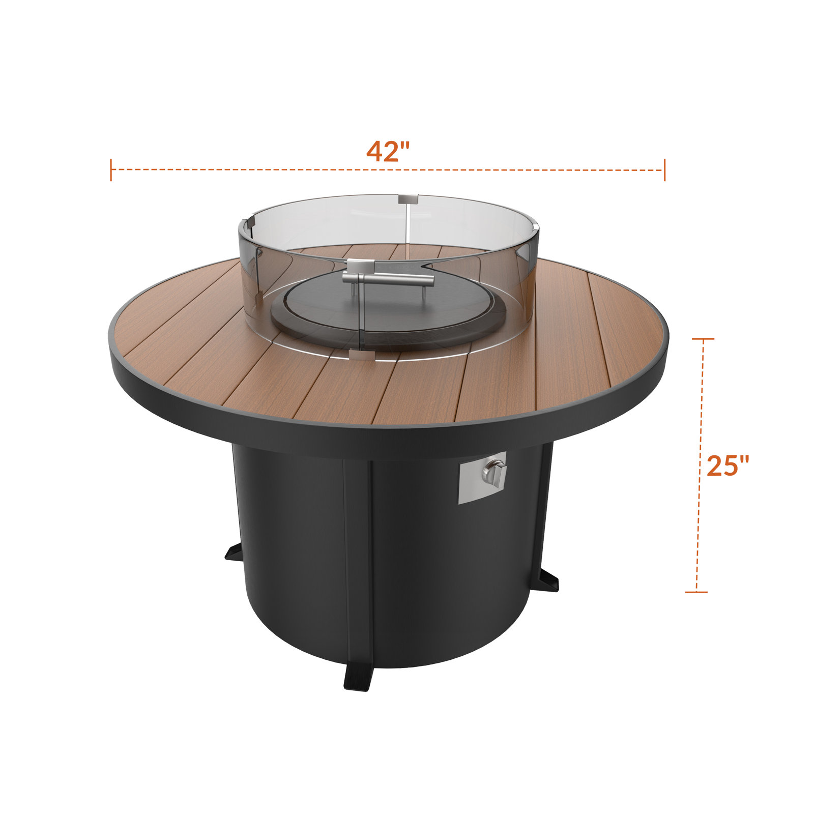 Round Fire Pit Table, Brown;Gray