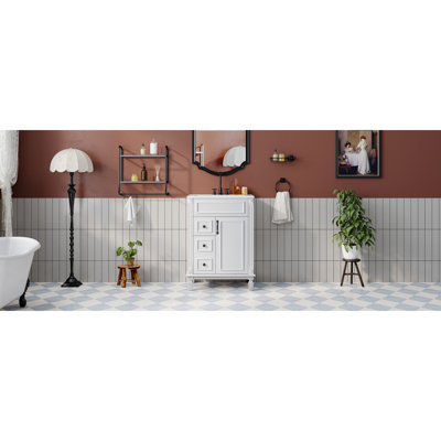 Petite salle de bain compacte en céramique avec meuble-lavabo compact