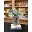 Lilac, Bouvardia And Eucalyptus Floral Arrangement In A Round Glass Vase