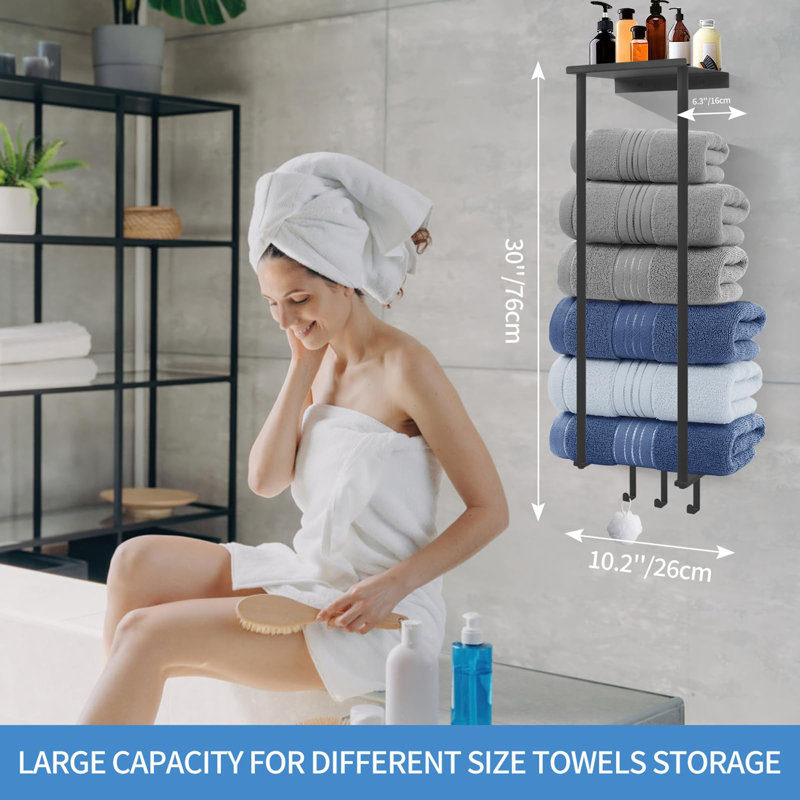 Petit porte-serviettes vertical mural pour salle de bain
