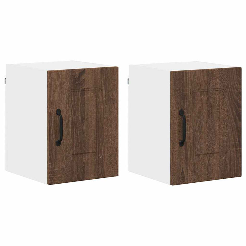 Vidaxl Kitchen Wall Cabinet 2 Pcs Artisan Oak 30 X 31 X 40 Cm, 40cm H x 30cm W x 31cm D, Brown Oak