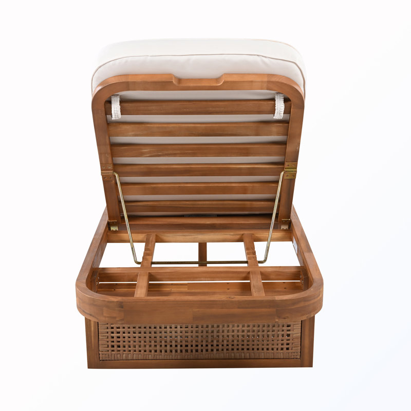 Outdoor Reclining Lounge Chair With Cushion