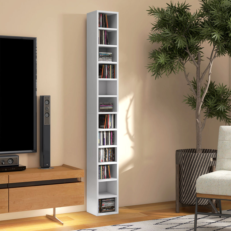175cm H Media Shelves, White