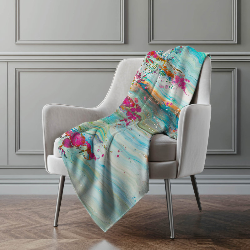 Addison Machine Washable Sherpa Abstract Throw Blanket