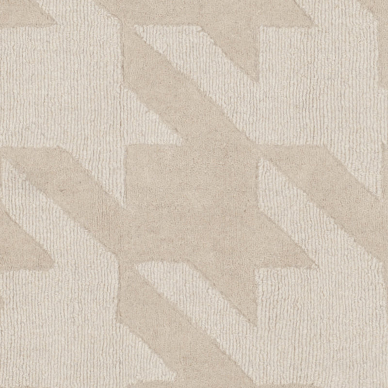 Hand-Tufted Beige Wool Square Area Rug