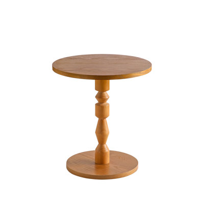 Round Side Table with MDF Tabletop, Solid Wood Spindle Leg Living Room Table