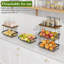 Panier de fruits à 3 niveaux pour comptoir de cuisine avec cintres à banane, bols à fruits avec plateau en bois et support à fruits