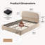Grand lit plateforme tapissier avec tête de lit ajustable, lit de rangement hydraulique en chenille avec housse résistante à la poussière-509210570-517969128