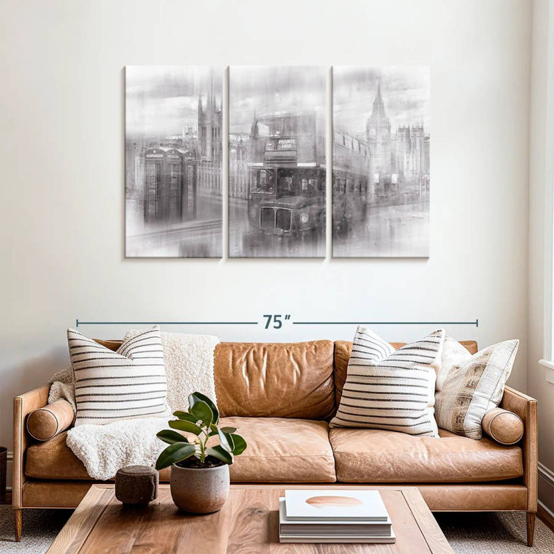 Sebbie London Westminster Collage BW, 36" H x 57" W