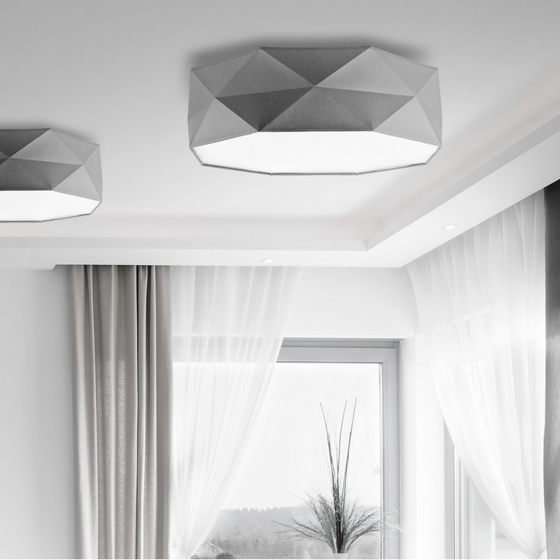 Banna Fabric Flush Mount, Grey