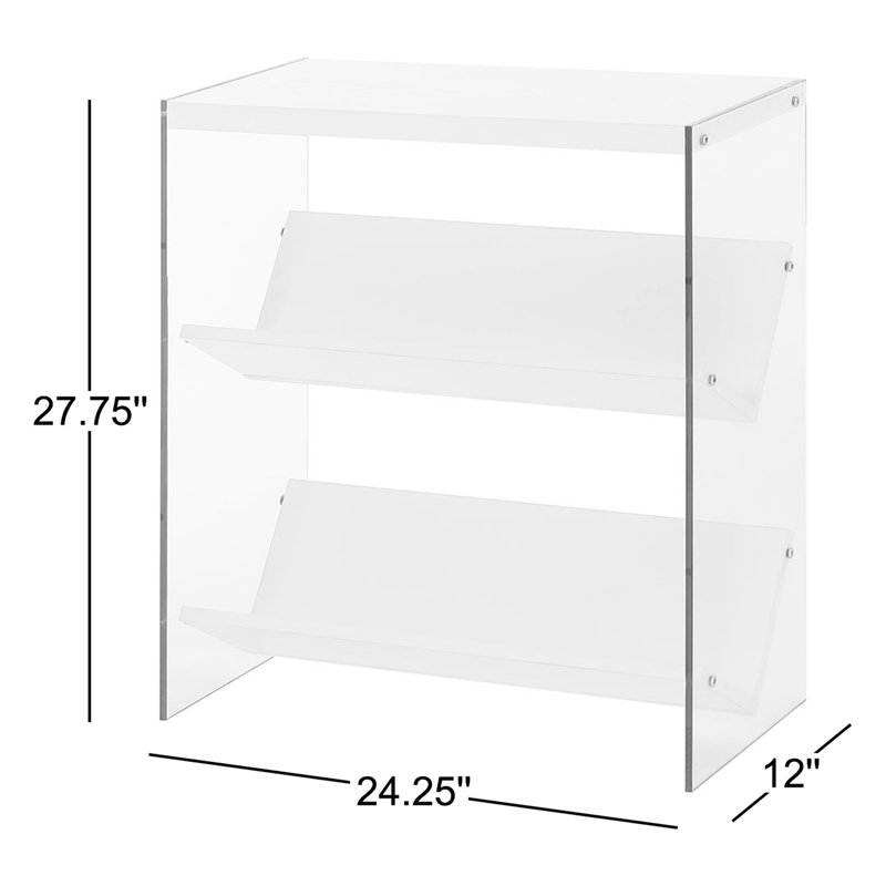 Allegonda Bookcase with Glass Frame, White