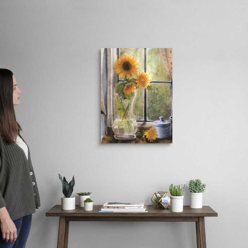 Fleurs murales matinales, H 18 po x l 24 po x P 1,25 po, Toile tendue
