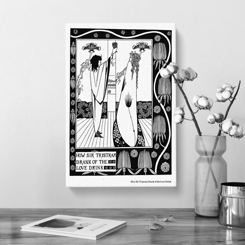 Sir Tristram Drank the Love Drink by Aubrey Beardsley - Wrapped Canvas, 60cm H x 40cm W x 3cm D