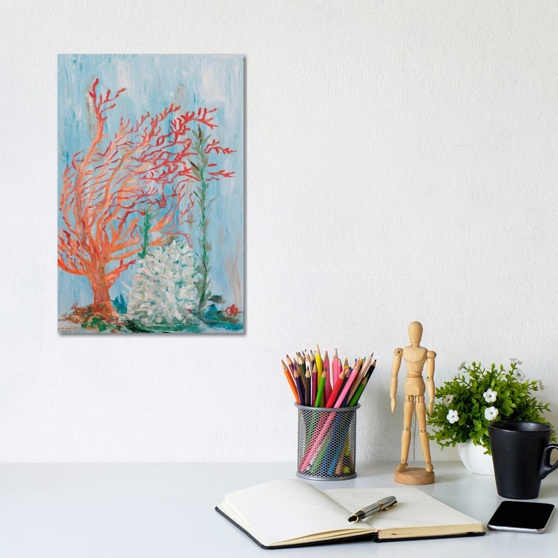 Painterly Coral I by Olivia Brewington - Wrapped Canvas Painting, 20.32 cm H x 30.48 cm W