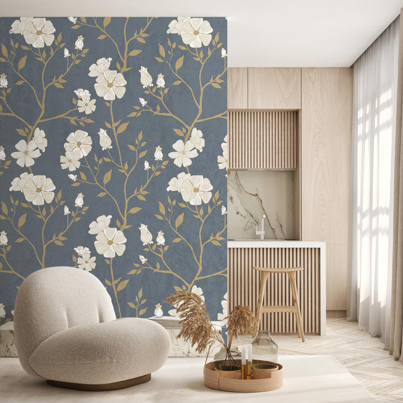 Bordure florale pelez et collez, L 120 po x l 48 po