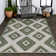 Kyona Geometric Moroccan Diamond Green/Cream Indoor/Outdoor Rug