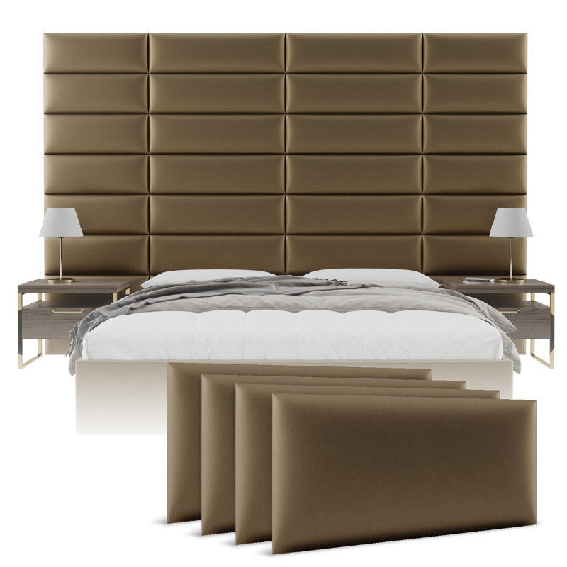 Wall Paneling in Metallic Gold