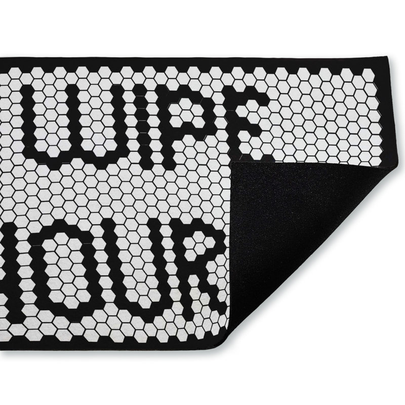 Tapis de porte d'extérieur à motif mosaïque Wipe Your Paws, par Elizabeth Medley, 18 po x 30 po