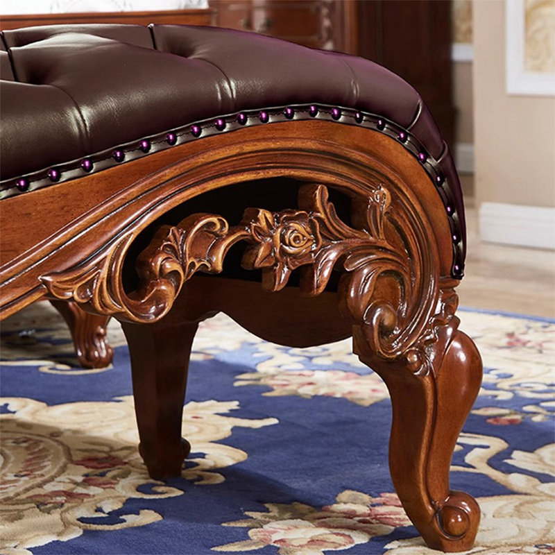 Banc rembourré brun