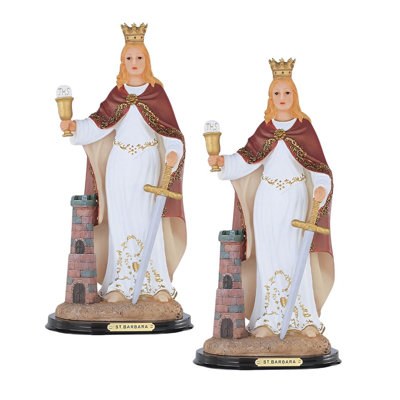 "2-PC Set" ICE ARMOR 12"H Saint Barbara Statue Great Martyr Barbara Holy Figurine  Figurine Statue Ornament Home/Room Decor and Perfect Gift Ideas for House Warming, Holidays and Birthdays Great Collectible Addition
