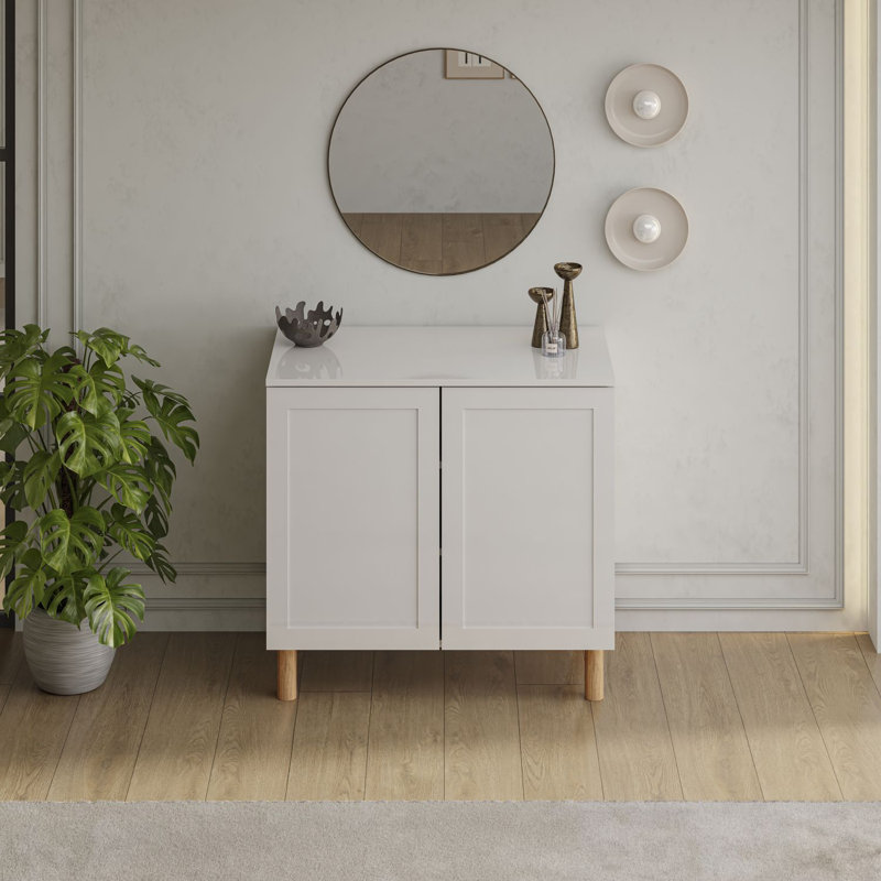 Buffet de 35 po de largeur Boli, Blanc, 35 po de largeur