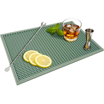 Tapis de séchage de vaisselle - tapis de séchage en silicone vert 18 po x 12 po, tapis de séchage de comptoir de cuisine, tapis de séchage de vaisselle en caoutchouc, tapis de bar