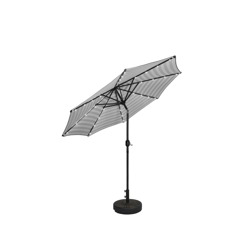 Parasol de marché lumineux 9 pi Addison, Gris