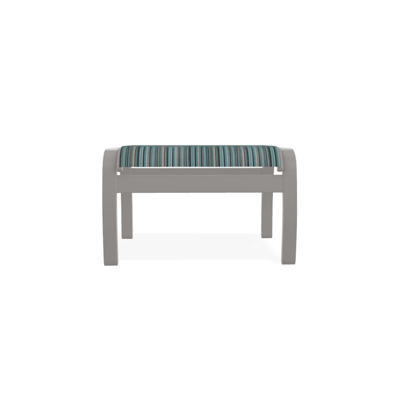 Repose-pieds d'extérieur avec coussin Askar, Gris chaleureux texturé, Vignoble