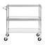 Chariot de cuisine, chariot de rangement réglable en fil métallique robuste à 3 niveaux, chariot de service roulant sur roulettes en acier commercial, table de travail avec barre de poignée, pour le garage et la salle de lavage, 40 x 25 x 40,9 po-851649249