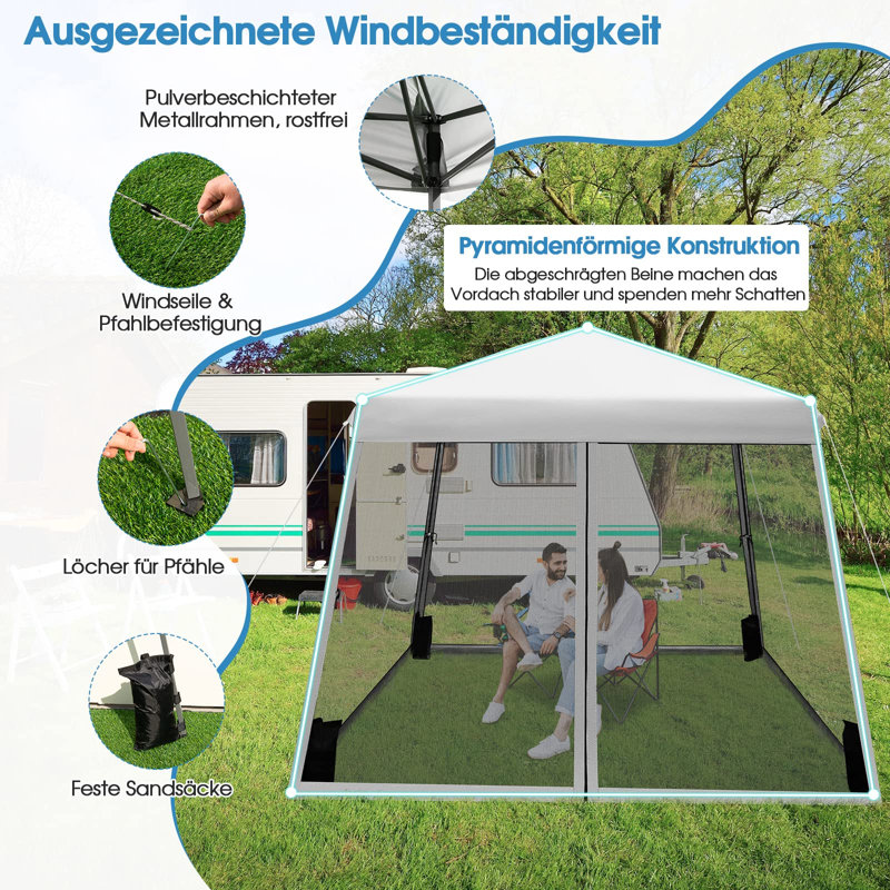 3m x 3m Metal Pop Up Gazebo, Grey