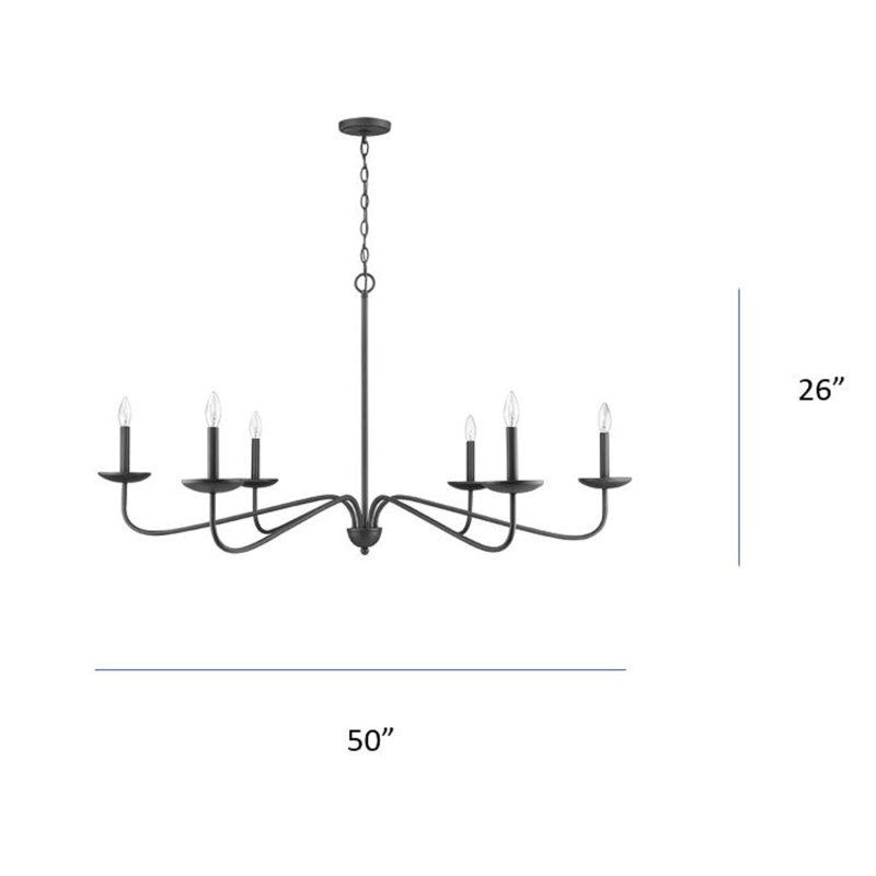 Deonta 6 - Light Dimmable Wagon Wheel Chandelier