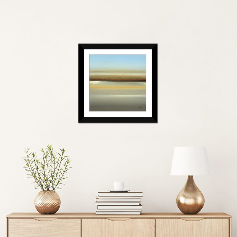 " Contemporary Moments I " by Lisa Ridgers, 16" H x 16" W x 1" D, Black Framed Paper, White