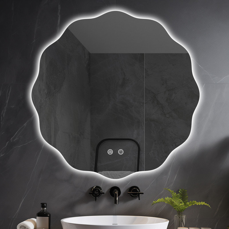 Miroir mural Wavy, 28 po x 28 po