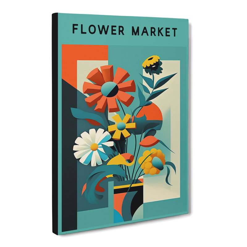 Flower Market Exhibition Constructivism No.1 - Wrapped Canvas, 76cm H x 50cm W x 3cm D