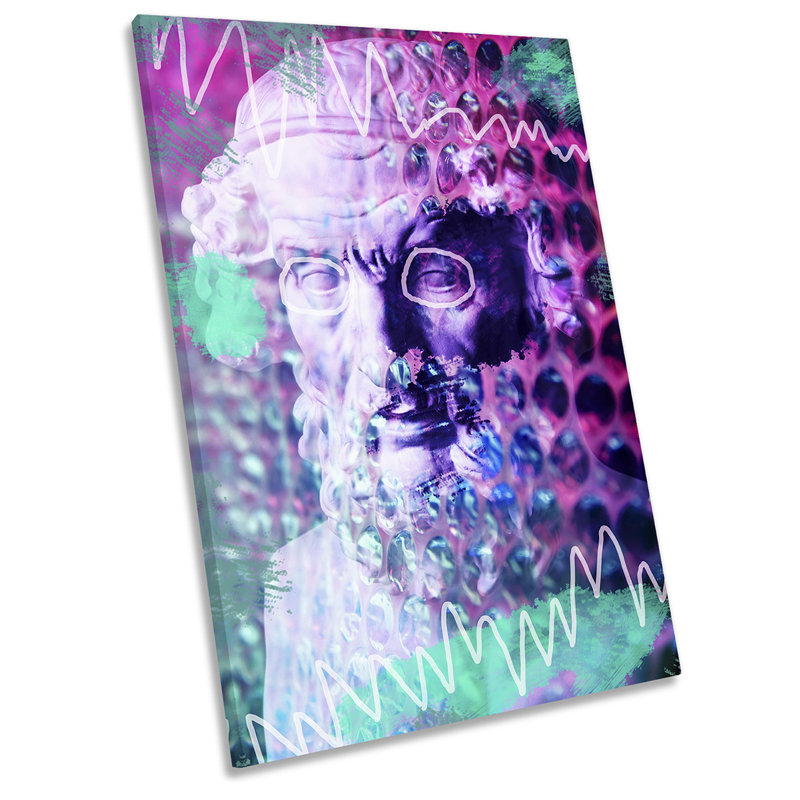 Statue Head Modern Pop Art - Wrapped Canvas Print, 91.4cm H x 61cm W x 4cm D