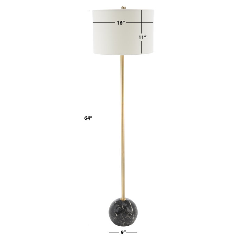 Lampe sur pied 64 po Lavera, Or / noir