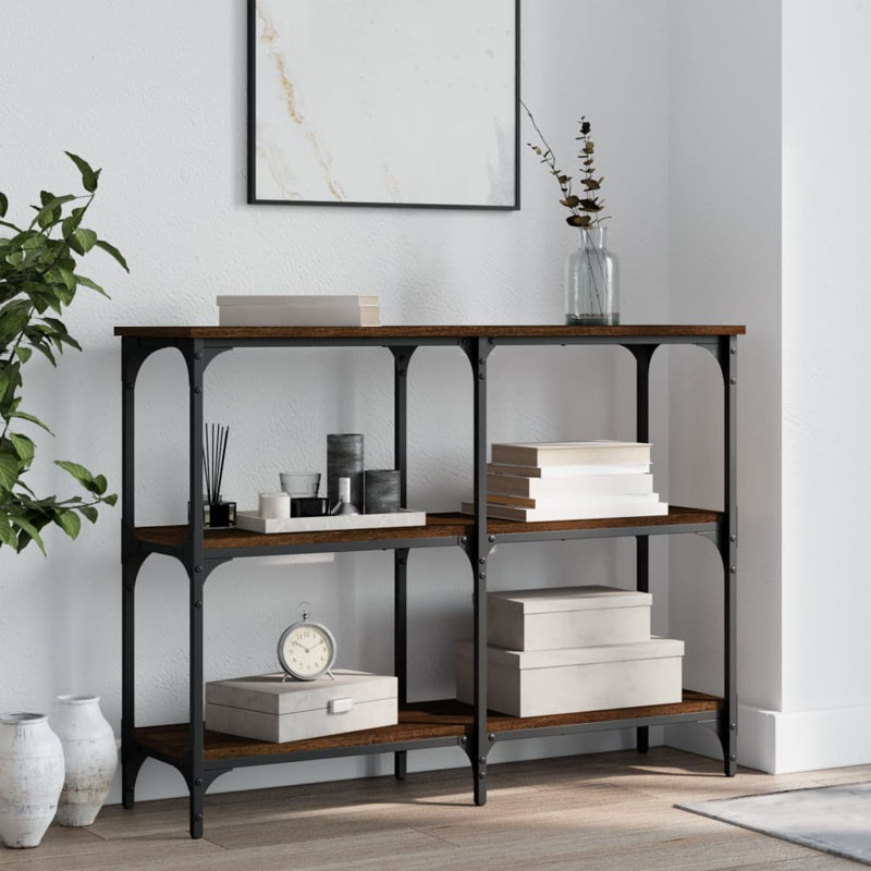 Console Table, 75cm H x 100cm W x 29cm D, Brown Oak