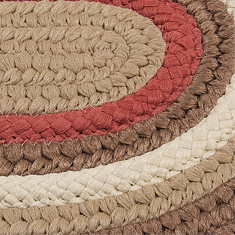 Talkington Geometric Handmade Braided Terracotta Area Rug, Round 6'