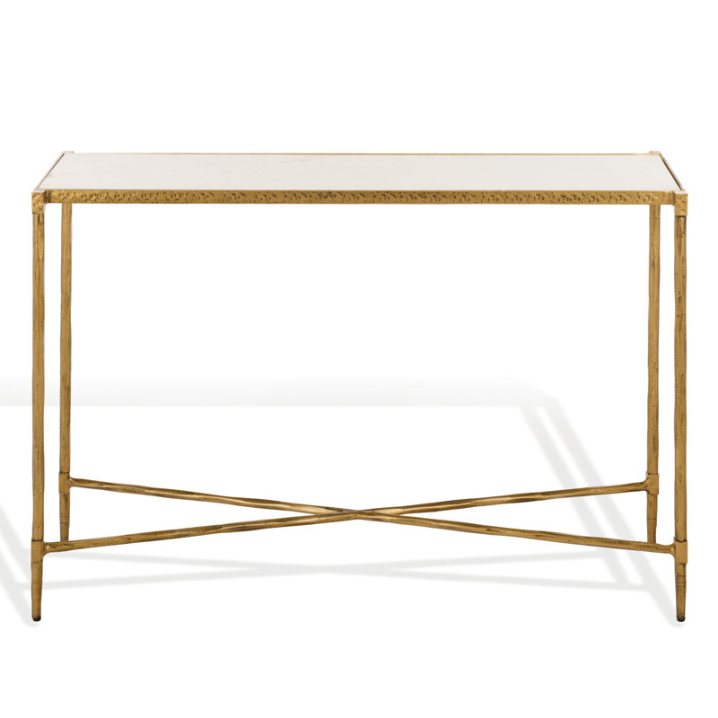Isabellina Metal And Marble Console Table, Brass