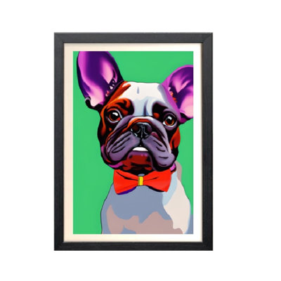 French Bulldog Pop Art Print - Frenchie Picture - Funky Wall Art - Bold Bright Colours