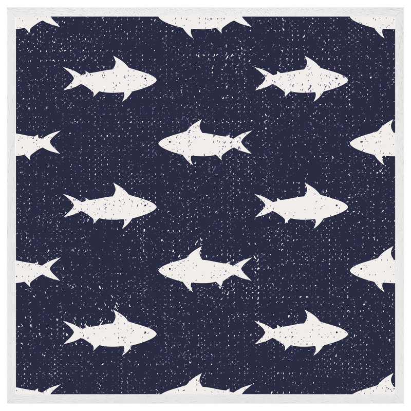 Perse Fish - Single Picture Frame Print, 51cm H x 51cm W x 4cm D, White Framed