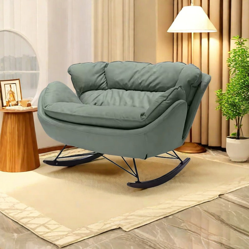 Chaise berçante double style nordique, Vert