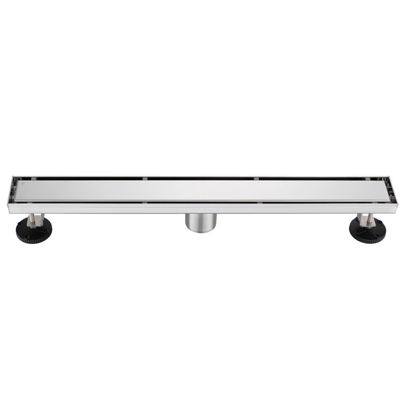FINE FIXTURES Stainless Steel 32 inch Linear Shower Drain with Hair Trap and Tile Insert & Grate 2-in-1 Design