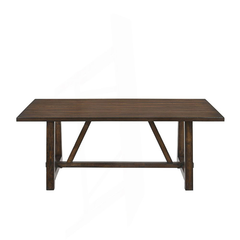 Table rectangulaire avec base à tréteaux, table de cuisine