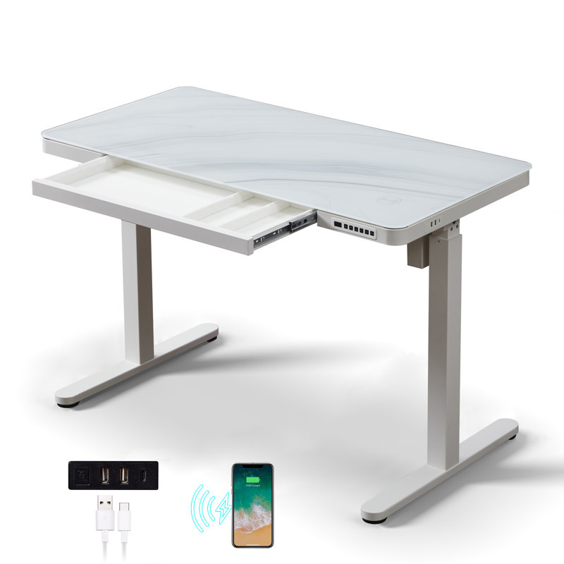 120Cm W Rectangular Standing Desk, White