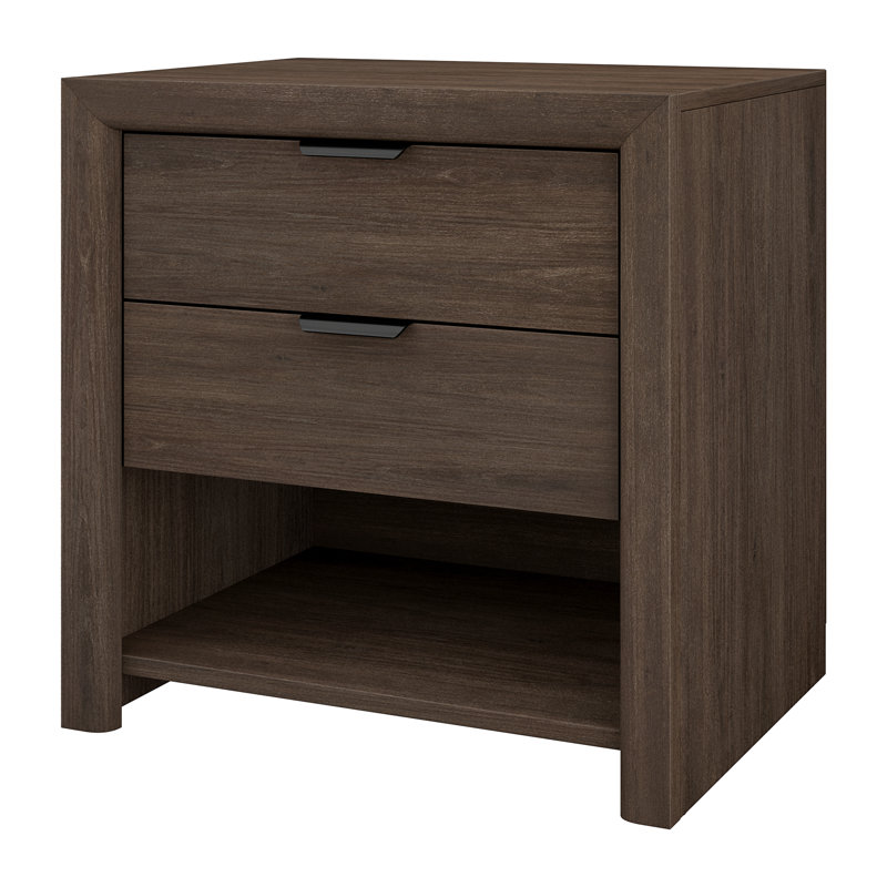 Clarice 24" Rectangular Nightstand in Brown Oak, Brown Oak