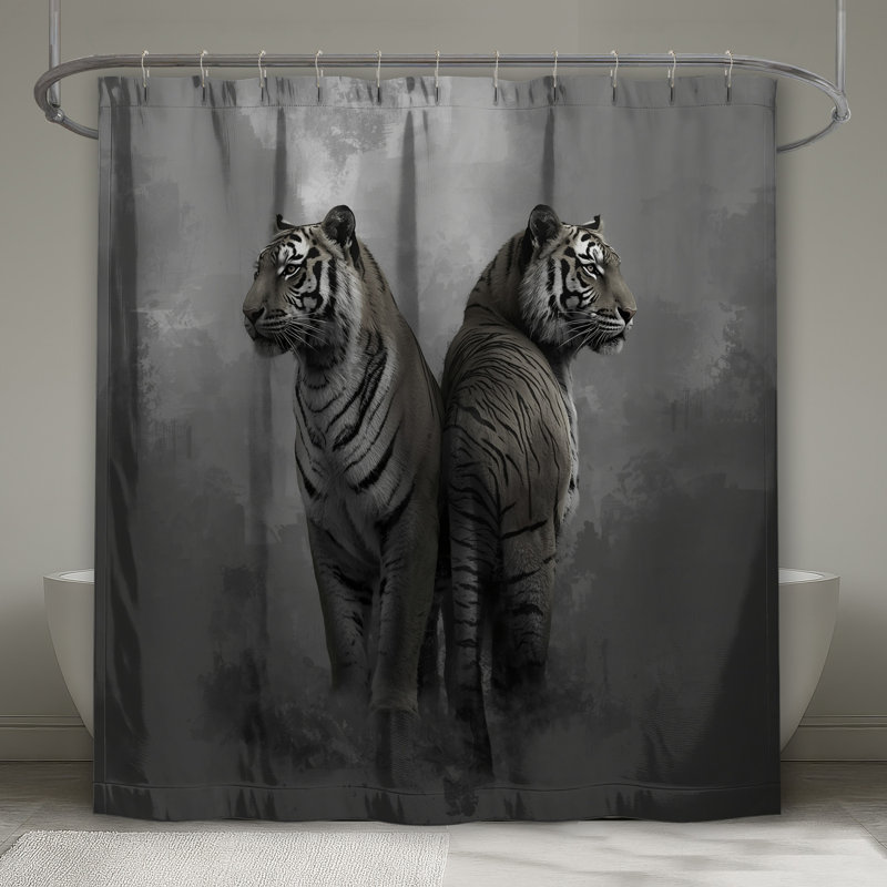 Rideau de douche Two Tigers, 70in W x 72in H